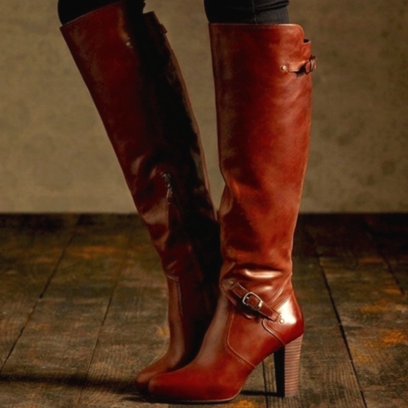 UGG Shoes - Ugg Adyson Leather Knee High Boots Heeled Zipper Shearpa Designer Size 7 #687